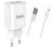 Home Charger 2.1A 2U Lightning Cable (1m) Hoco C62A White Ц-000064304 фото 1