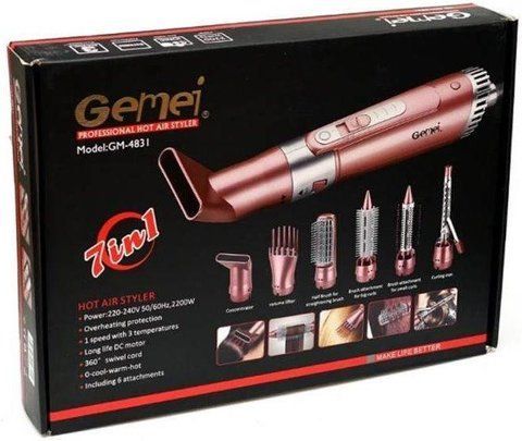 Фен стайлер для волос 7 в 1 Gemei GM-4831 007549 фото