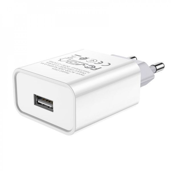 Home Charger 2.1A 1U Micro Cable (1m) Hoco C81A &mdash; White Ц-000069754 фото
